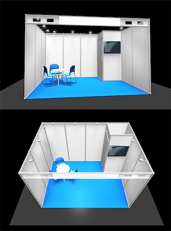 Basic exhibition stand booth construction 3D template, top and front, add your own design Foto de stock - Super Valor sin royalties y Suscripción, Código: 400-08999898