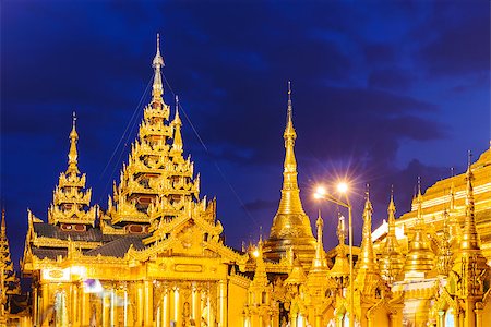 Shwedagon Pagoda at night , Myanmar (Burma) Yangon landmark Stock Photo - Budget Royalty-Free & Subscription, Code: 400-09008665