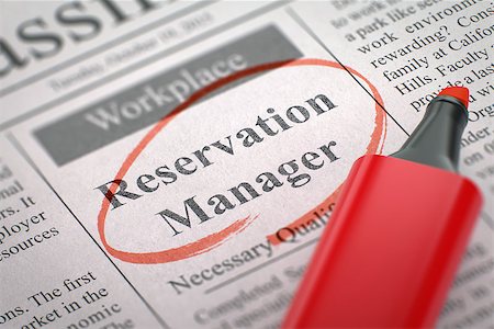 sales training - Reservation Manager - Jobs in Newspaper, Circled with a Red Marker. Blurred Image. Selective focus. Hiring Concept. 3D Illustration. Stock Photo - Budget Royalty-Free & Subscription, Code: 400-09009064