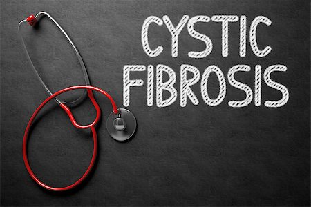 Medical Concept: Cystic Fibrosis on Black Chalkboard. Medical Concept: Cystic Fibrosis - Text on Black Chalkboard with Red Stethoscope. 3D Rendering. Stockbilder - Microstock & Abonnement, Bildnummer: 400-09009361