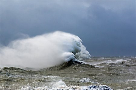 suerob (artist) - High tide at Newhaven, East Sussex, during Storm Doris in February 2017. Waves in rough sea forming face-like appearance in the strong wind. Stock Photo - Budget Royalty-Free & Subscription, Code: 400-09009602