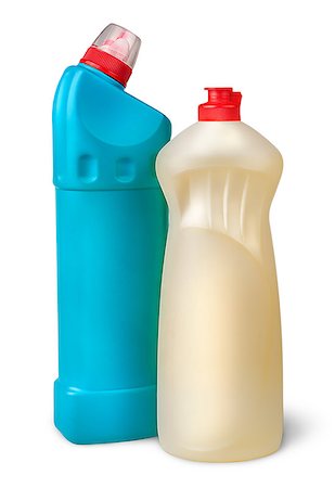 simsearch:400-07921062,k - Two plastic bottles of disinfectant near isolated on white background Photographie de stock - Aubaine LD & Abonnement, Code: 400-09009800