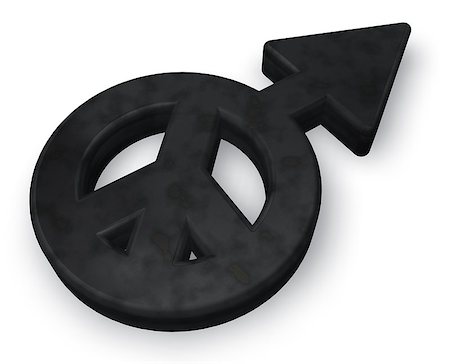 sexual equality - male gender and peace symbol mix - 3d rendering Foto de stock - Super Valor sin royalties y Suscripción, Código: 400-09009897