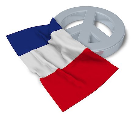 simsearch:400-06419591,k - peace symbol and flag of france - 3d rendering Photographie de stock - Aubaine LD & Abonnement, Code: 400-09009899
