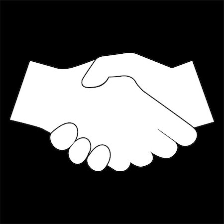 Business handshake it is the white color icon . Photographie de stock - Aubaine LD & Abonnement, Code: 400-09000052