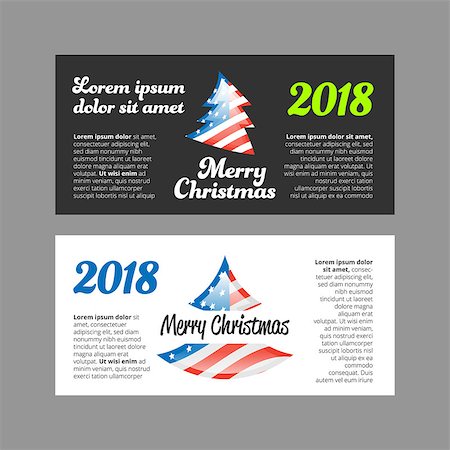 Merry Christmas 2018 banner ob black background Stock Photo - Budget Royalty-Free & Subscription, Code: 400-09000172
