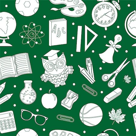 simsearch:400-07619039,k - Back to school seamless pattern, hand drawing, doodle style. Stationery endless background. Education Line repeating texture. Vector illustration Fotografie stock - Microstock e Abbonamento, Codice: 400-09000346