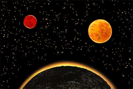 exoplanet - Exoplanets or extrasolar planets. Vector illustration. Universe filled with stars. Stock Photo - Budget Royalty-Free & Subscription, Code: 400-09000410