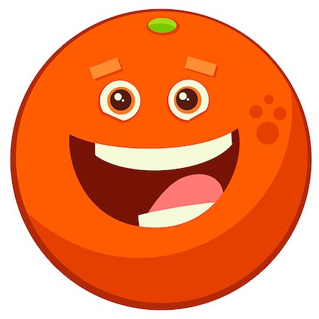 simsearch:400-06857846,k - Cartoon Illustration of Orange Citrus Fruit Food Object Character Photographie de stock - Aubaine LD & Abonnement, Code: 400-09000486