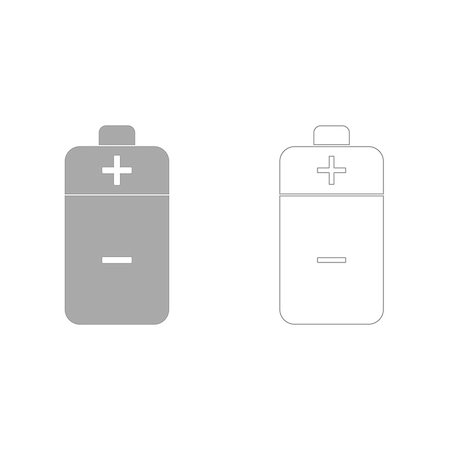 Battery it is grey set  icon . Stock Photo - Budget Royalty-Free & Subscription, Code: 400-09000525