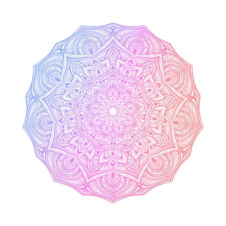 flowers sketch for coloring - Hand drawn abstract mandala design. Oriental round pattern. Coloring book element. Vector illustration. Stock Photo - Budget Royalty-Free & Subscription, Code: 400-09000545