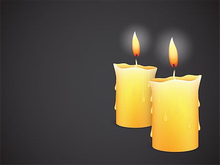 simsearch:400-06424722,k - two burning candles on dark black background Stock Photo - Budget Royalty-Free & Subscription, Code: 400-09000645