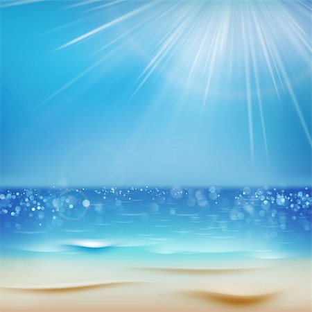 sea postcards vector - Beautiful seaside view template. Sunny day with sand. Summer holidays background. And also includes EPS 10 vector Stock Photo - Budget Royalty-Free & Subscription, Code: 400-09000647