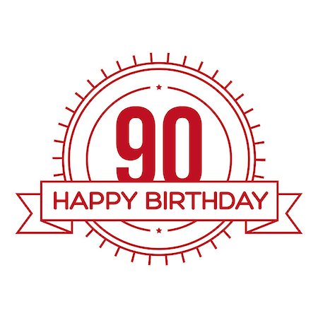 Happy Birthday Ninety years sign vector Stock Photo - Budget Royalty-Free & Subscription, Code: 400-09000832