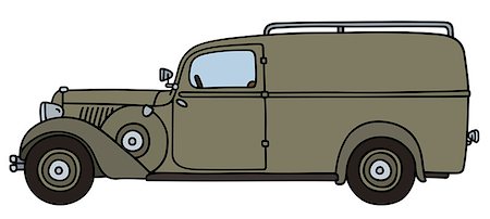 simsearch:400-08966942,k - Hand drawing of a vintage delivery van Stock Photo - Budget Royalty-Free & Subscription, Code: 400-09000865