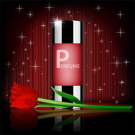 simsearch:400-09142582,k - Romantic cosmetic set, rose perfume contained with red rose, isolated on red shiny background in 3d illustration EPS 10 Foto de stock - Super Valor sin royalties y Suscripción, Código: 400-09000882