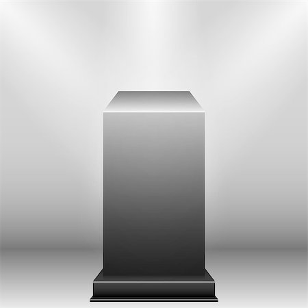 Pedestal with light source isolated on grey background, vector illustration. Stock Photo - Budget Royalty-Free & Subscription, Code: 400-09000883