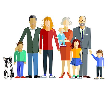 Family generation together, illustration Stock Photo - Budget Royalty-Free & Subscription, Code: 400-09000893