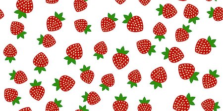 simsearch:400-09108602,k - seamless of red strawberries on white background. Vector illustration. Stock Photo - Budget Royalty-Free & Subscription, Code: 400-09000934