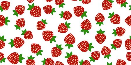 simsearch:400-09108602,k - seamless of red strawberries on white background. Vector illustration. Stock Photo - Budget Royalty-Free & Subscription, Code: 400-09000935