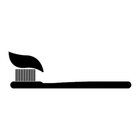 Tooth paste and brush  it is the black color icon . Stock Photo - Budget Royalty-Free & Subscription, Code: 400-09001101