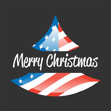 Merry Christmas banner with USA flag on black background Stock Photo - Budget Royalty-Free & Subscription, Code: 400-09001133
