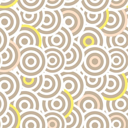 Overlapping striped circles seamless vector pattern. Abstract white and taupe color elements. Stock Photo - Budget Royalty-Free & Subscription, Code: 400-09001148