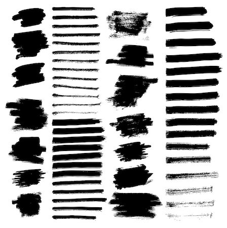 Set of different grunge brush strokes. Vector illustration. Stock Photo - Budget Royalty-Free & Subscription, Code: 400-09001221