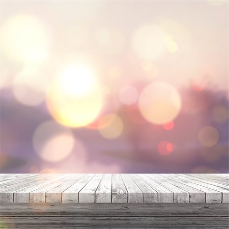simsearch:400-09068018,k - 3D render of a white wooden table looking out to a defocussed sunny landscape Stock Photo - Budget Royalty-Free & Subscription, Code: 400-09001278