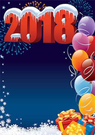 red colour background with white fireworks - New Year 2018 decoration with copy space for your message Stock Photo - Budget Royalty-Free & Subscription, Code: 400-09001294