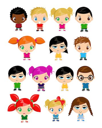 pictures of kids and friends playing at school - Group of kids vector illustration Stock Photo - Budget Royalty-Free & Subscription, Code: 400-09001303