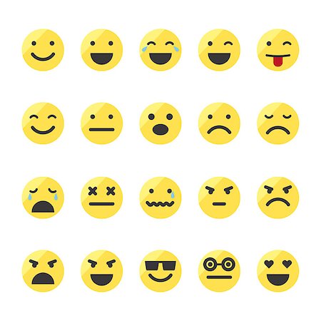 Colored emoji icons set. Smiley images. Foto de stock - Royalty-Free Super Valor e Assinatura, Número: 400-09001407