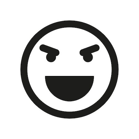 Evil laugh smiley vector icon. Isolated emoji smiley. Foto de stock - Royalty-Free Super Valor e Assinatura, Número: 400-09001414