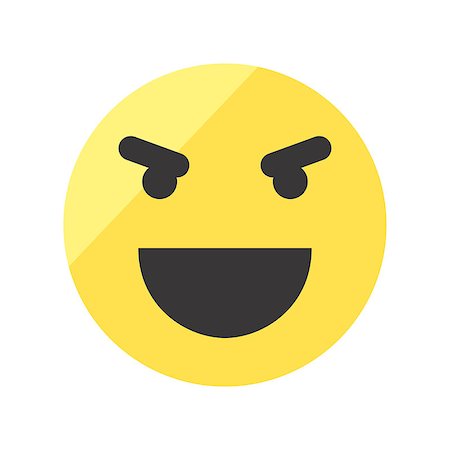 Evil laugh smiley vector icon. Isolated emoji smiley. Foto de stock - Royalty-Free Super Valor e Assinatura, Número: 400-09001413