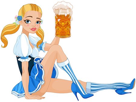 Funny German girl drinking beer Stock Photo - Budget Royalty-Free & Subscription, Code: 400-09001516