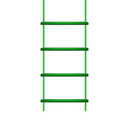 simsearch:400-08288188,k - Wooden rope ladder in green design on white background Photographie de stock - Aubaine LD & Abonnement, Code: 400-09001513