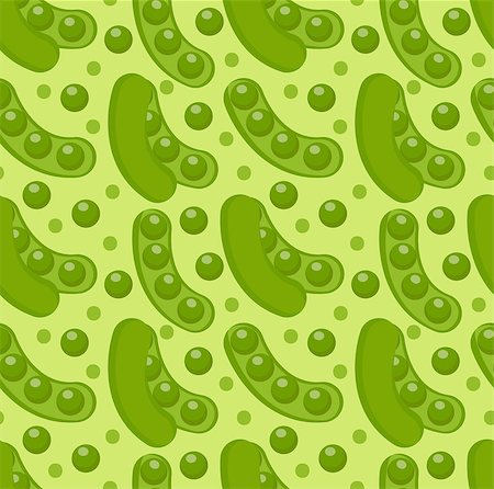 pod peas - Green peas seamless pattern. Pod endless background, texture. Vegetable backdrop. Vector illustration Stock Photo - Budget Royalty-Free & Subscription, Code: 400-09001537