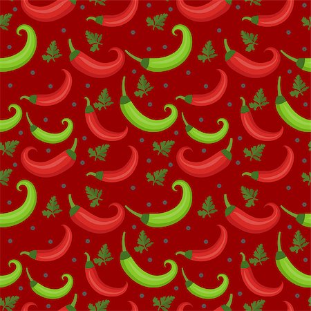 red pepper drawing - Chili peppers seamless pattern. Pepper red and green endless background, texture. Vegetable background. Vector illustration Stock Photo - Budget Royalty-Free & Subscription, Code: 400-09001542