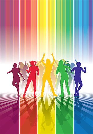 simsearch:400-04133171,k - Group of dancing people in a disco club Stock Photo - Budget Royalty-Free & Subscription, Code: 400-09001621