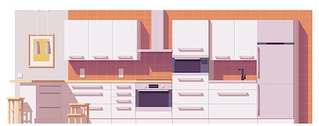 Vector low poly kitchen illustration Photographie de stock - Aubaine LD & Abonnement, Code: 400-09001792