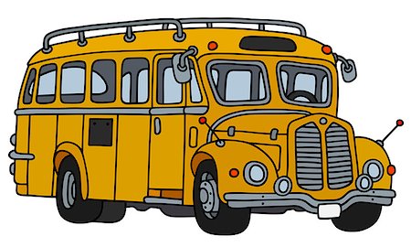 simsearch:400-08966942,k - Hand drawing of a vintage yellow school bus Stock Photo - Budget Royalty-Free & Subscription, Code: 400-09001836