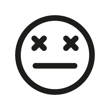 Dead smiley. Emoji icon on isolated white background Foto de stock - Super Valor sin royalties y Suscripción, Código: 400-09001916