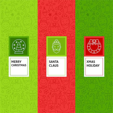 Line Christmas Patterns Set. Vector Illustration of Logo Design. Template for Packaging with Labels. Stock Photo - Budget Royalty-Free & Subscription, Code: 400-09001932