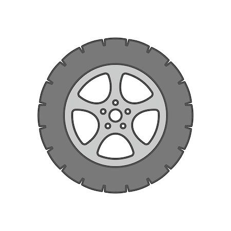 simsearch:400-09002201,k - Car wheel flat line icon Foto de stock - Royalty-Free Super Valor e Assinatura, Número: 400-09002201
