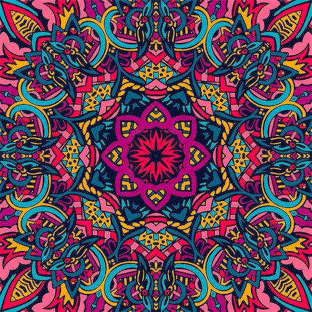 Abstract Tribal vintage ethnic seamless pattern ornamental. colorful floral mandala festival Stockbilder - Microstock & Abonnement, Bildnummer: 400-09002227