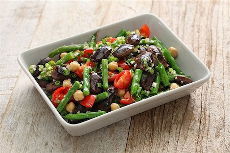 scarlet runner bean - three bean salad,scarlet runner bean,green bean,chickpea Stock Photo - Budget Royalty-Free & Subscription, Code: 400-09019013