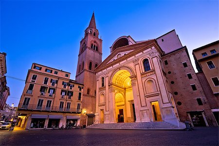 Mantova city Piazza Andrea Mantegna evening view, European capital of culture and UNESCO world heritage site, Lombardy region of Italy Photographie de stock - Aubaine LD & Abonnement, Code: 400-09019535