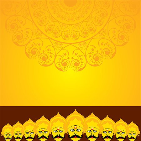ravana - dussehra festival greeting or poster design stock vector Stock Photo - Budget Royalty-Free & Subscription, Code: 400-09019681