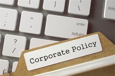 Corporate Policy. Sort Index Card on Background of White Modern Computer Keypad. Business Concept. Closeup View. Toned Blurred  Illustration. 3D Rendering. Stock Photo - Budget Royalty-Free & Subscription, Code: 400-09010025