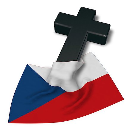 simsearch:400-06794663,k - christian cross and flag of the Czech Republic - 3d rendering Foto de stock - Super Valor sin royalties y Suscripción, Código: 400-09010379